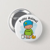Potty Animal Boy Button (Voorkant /achterkant)