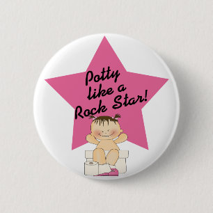 Potty like a Rock Star Girl Ronde Button 5,7 Cm