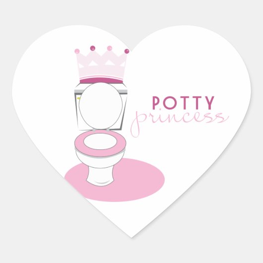 Potty Princess Hart Sticker (Voorkant)