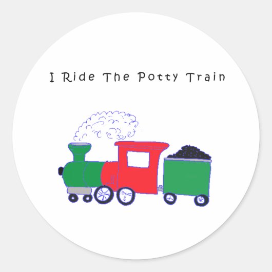 Potty Train Ronde Sticker (Voorkant)