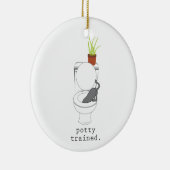Potty Trained. Keramisch Ornament (Rechts)