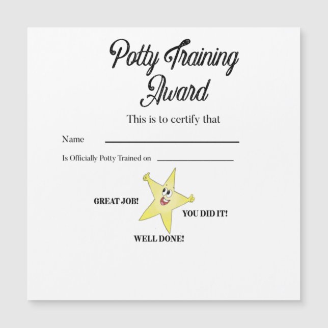 Potty Training Award (Voorkant)