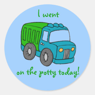 Potty Training Beloning Sticker—Vrachtwagen Ronde Sticker