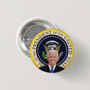" potus joe biden " - ronde - zegel ronde button 3,2 cm
