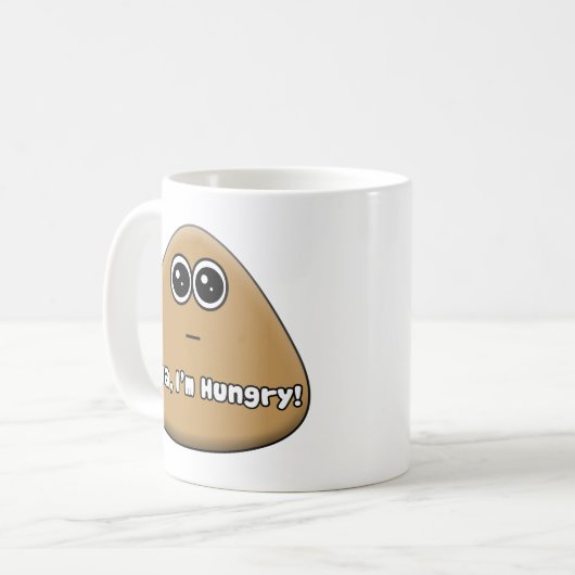 Pou affamé avec texte - Mug (Devant gauche)