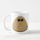 Pou affamé avec texte - Mug (Gauche)