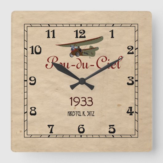 Pou-du-Ciel Vierkante Klok (Voorkant)