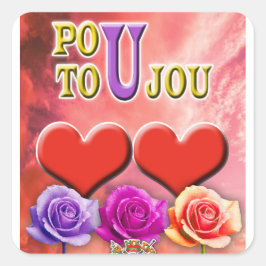 Pou Toujou Vierkante Sticker