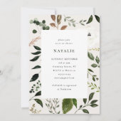 Poubelle rustique et feuillage nuptiale invitation (Dos)