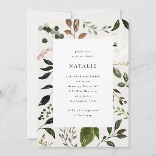 Poubelle rustique et feuillage nuptiale invitation (Dos)