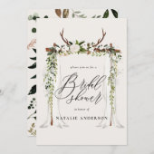 Poubelle rustique et feuillage nuptiale invitation (Devant / Derrière)