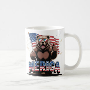 Pouce Patriotique vers le haut Bear Mug - Amusante
