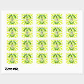 Pouce verte (jardinage) v2 carré autocollant (Feuille)