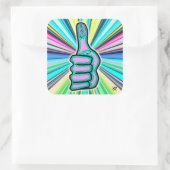 Pouces psychédéliques coloré haut v1.1 autocollant (Sac)