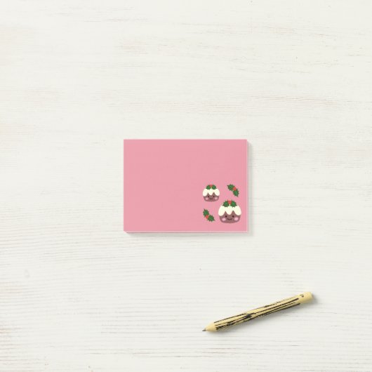 Pouding de Noël 2 Post-it Notes (Sur un bureau)