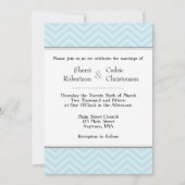 Poudre Bleu Chevron Invitations de mariage (Devant)