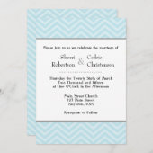Poudre Bleu Chevron Invitations de mariage (Devant / Derrière)