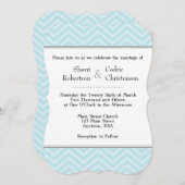 Poudre Bleu Chevron Invitations de mariage (Devant / Derrière)