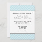 Poudre Bleu Chevron Invitations de mariage (Devant)