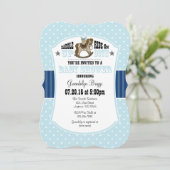 Poudre bleu Cowboy Baby shower Invitation (Debout devant)