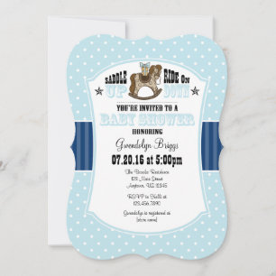 Poudre bleu Cowboy Baby shower Invitation