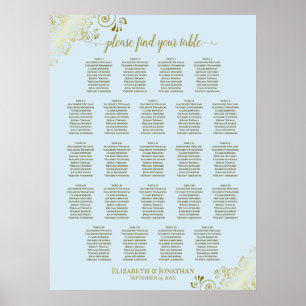 Poudre Bleu et Or 23 Tableau Mariage