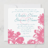 Poudre bleu et rose Vintage mariage Invitation (Devant)