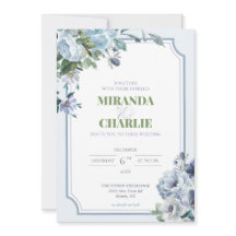Poudre Bleu hiver Mariage Invitation