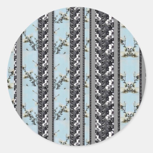 Poudre Blue Poppies rayures Stickers (Devant)