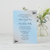 Poudre de cygne bleu mariage invitations (Debout devant)