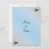 Poudre de cygne bleu mariage invitations (Dos)