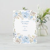 Poudre de pivoine Aquarelles bleues Invitation (Debout devant)