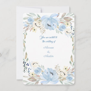 Poudre de pivoine Aquarelles bleues Invitation