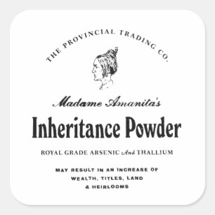 Poudre d'héritage - étiquette d'apothicaire