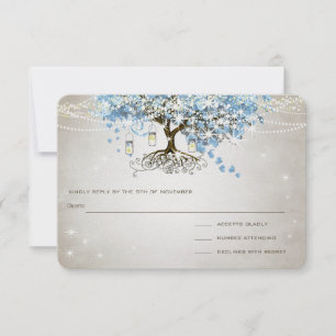 Poudre légère Bleu Carrosserie Mariage Arbre RSVP