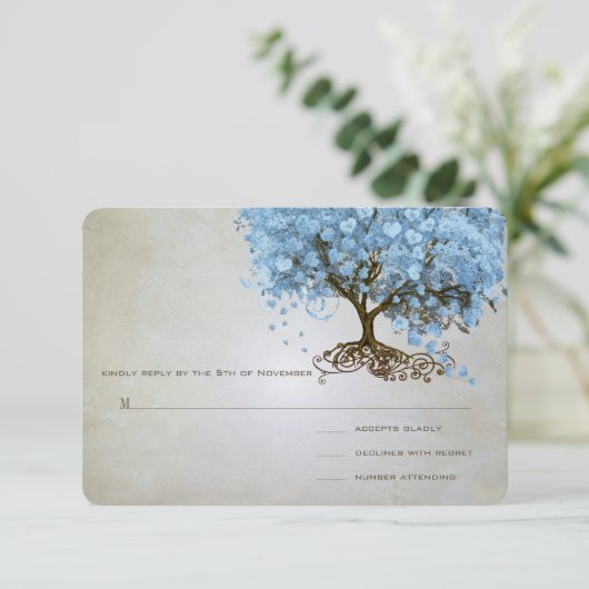 Poudre légère Bleu Carrosserie Mariage Arbre RSVP (Debout devant)