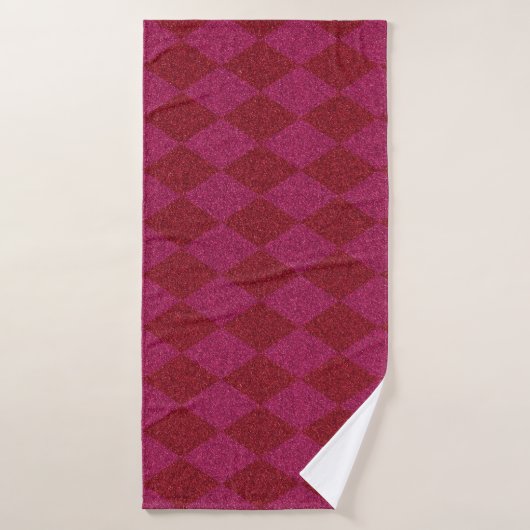 Pouf Pailleté Diamant Rose et Rouge (Serviette de bain)