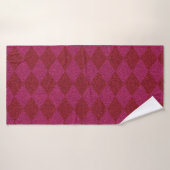 Pouf Pailleté Diamant Rose et Rouge (Serviette de bain)