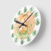 Pouf personnalisable Baby Fox Horloge maternelle M (Angle)