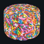 Pouf Sprinkles Candy Jimmies Rainbow Birthday Girly<br><div class="desc">Multicolored rainbow sprinkles candy design</div>
