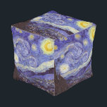 Pouf Vincent Van Gogh Starry Nuit Vintage Art<br><div class="desc">Vincent van Gogh Starry Night Art Peinture Starry Night est un tableau de l'artiste post-impressionniste néerlandais Vincent van Gogh. Le ciel bleu de la nuit est rempli de nuages tourbillonnants, d'étoiles et d'une lune brillante croissant. La Nuit étoilée est la seule nocturne de la série de vues depuis la fenêtre...</div>
