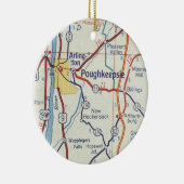 Poughkeepsie NY  Map Keramisch Ornament (Rechts)