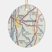 Poughkeepsie NY  Map Keramisch Ornament (Links)