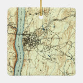 Poughkeepsie NY Map Keramisch Ornament (Achterkant)
