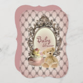 poule à cornes teddy ourson invitation à la douche (Devant / Derrière)