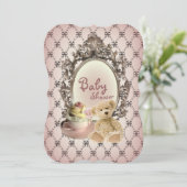 poule à cornes teddy ourson invitation à la douche (Debout devant)