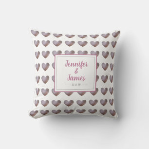 Poule et coeur violet coussin mariage/anniversaire