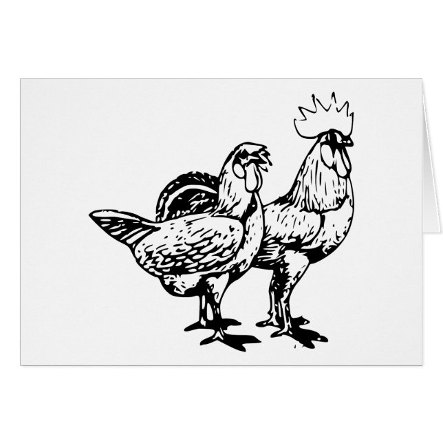 Poule et coq (Devant horizontal)
