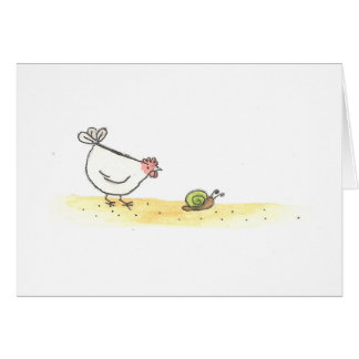 Poule et escargot blancs