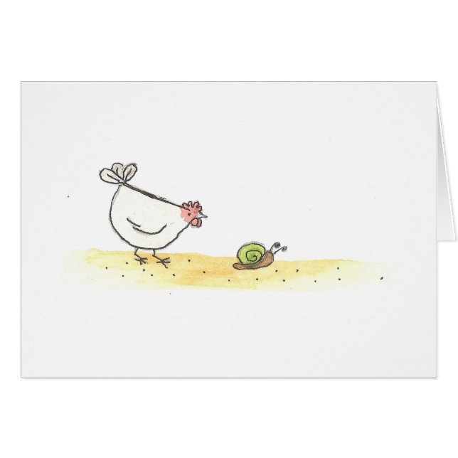 Poule et escargot blancs (Devant Horizontal)